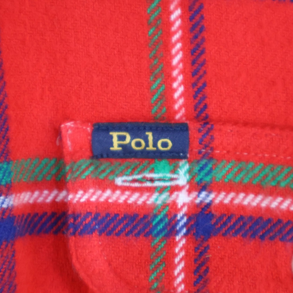Polo Ralph Lauren Classic Fit Twill Flannel Shirt Medium Red Plaid Cotton - Picture 3 of 13
